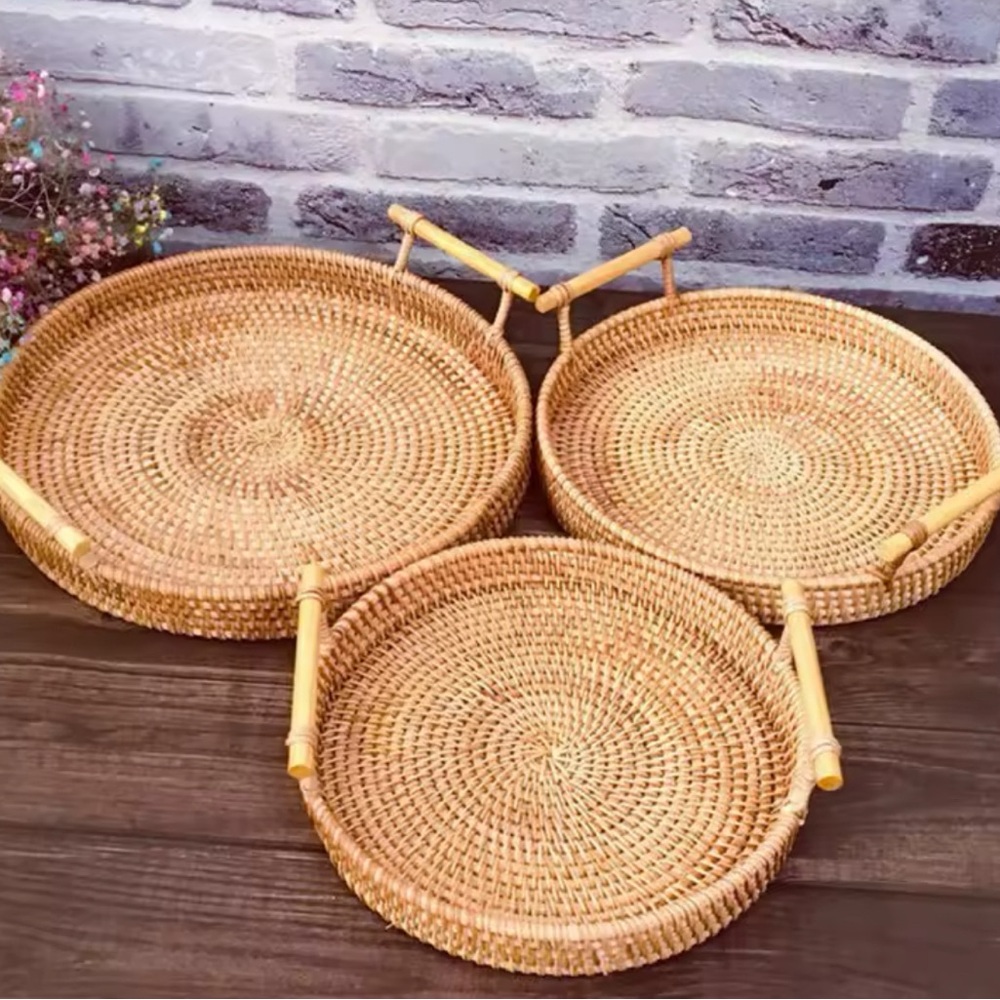 1pic Woven Rattan Trays